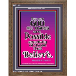 WITH ALL GOD ALL THINGS ARE POSSIBLE   Modern Christian Wall Dcor Frame   (GWF1325)   