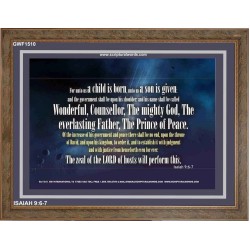 WONDERFUL, COUNSELLOR   Custom Framed Bible Verses   (GWF1510)   "45x33"