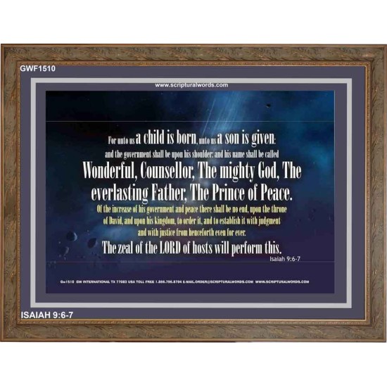 WONDERFUL, COUNSELLOR   Custom Framed Bible Verses   (GWF1510)   