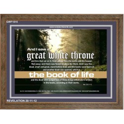 A GREAT WHITE THRONE   Inspirational Bible Verse Framed   (GWF1515)   "45x33"
