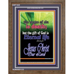 WAGES OF SIN IS DEATH   Christian Paintings Acrylic Glass Frame   (GWF1640)   "33x45"