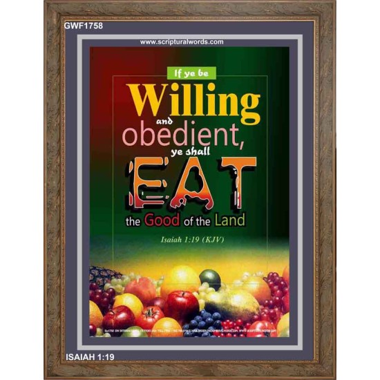 WILLING AND OBEDIENT   Christian Paintings Frame   (GWF1758)   