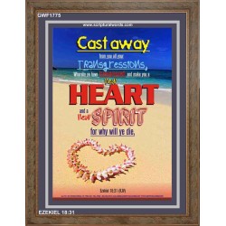 A NEW HEART AND A NEW SPIRIT   Scriptural Portrait Acrylic Glass Frame   (GWF1775)   "33x45"