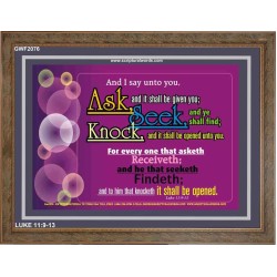ASK AND IT SHALL BE GIVEN   Contemporary Christian Art Acrylic Glass Frame   (GWF2076)   