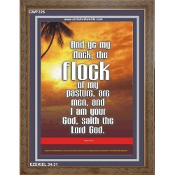YE ARE MY FLOCK    Biblical Art Acrylic Glass Frame    (GWF226)   