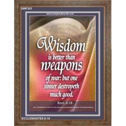 WISDOM IS BETTER THAN WEAPONS   Inspirational Wall Art Poster   (GWF251)   