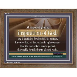 ALL SCRIPTURE IS GIVEN BY INSPIRATION OF GOD   Christian Quote Framed   (GWF297)   