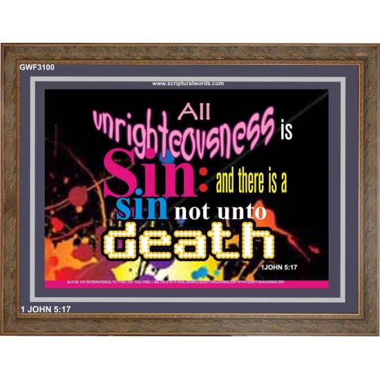 UNRIGHTEOUSNESS IS SIN   Modern Art   (GWF3100)   