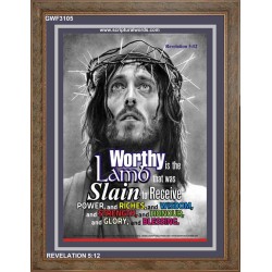 WORTHY IS THE LAMB   Religious Art Acrylic Glass Frame   (GWF3105)   