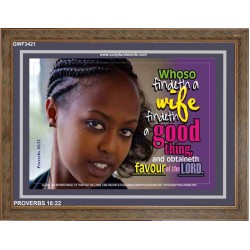 WHOSO FINDETH A WIFE   Frame Large Wall Art   (GWF3421)   "45x33"