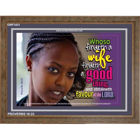 WHOSO FINDETH A WIFE   Frame Large Wall Art   (GWF3421)   