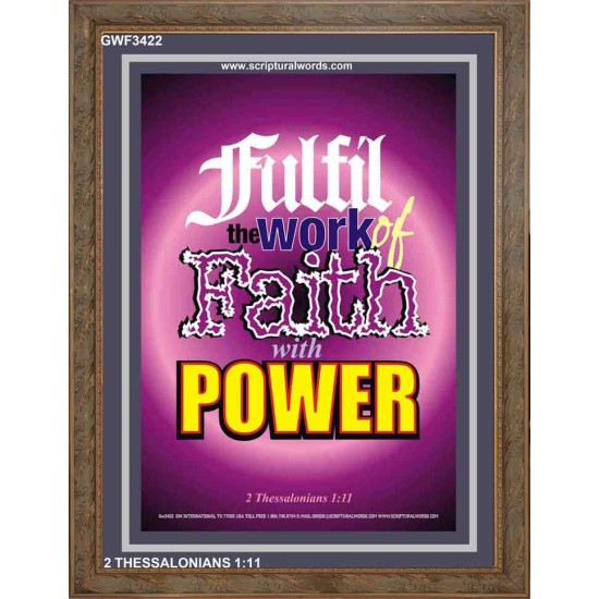 WITH POWER   Frame Bible Verses Online   (GWF3422)   