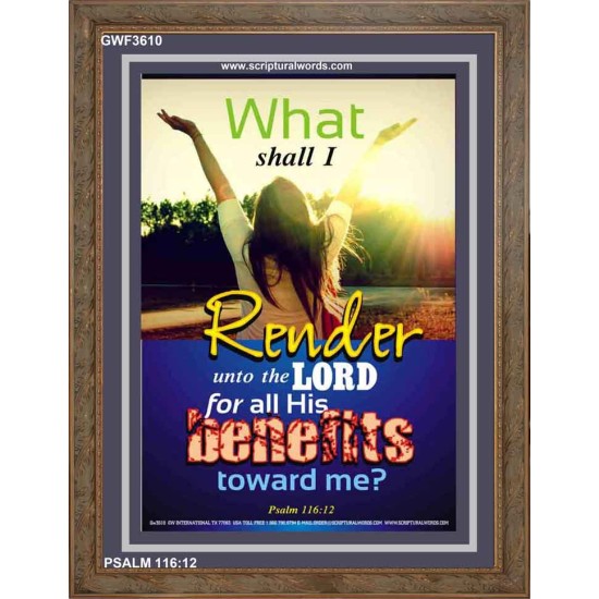 ALL HIS BENEFITS   Bible Verse Acrylic Glass Frame   (GWF3610)   