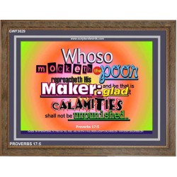 WHOSO MOCKETH THE POOR   Frame Scriptural Dcor   (GWF3629)   "45x33"