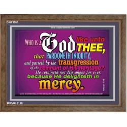WHO IS LIKE UNTO THEE   Custom Frame Bible Verse   (GWF3702)   "45x33"