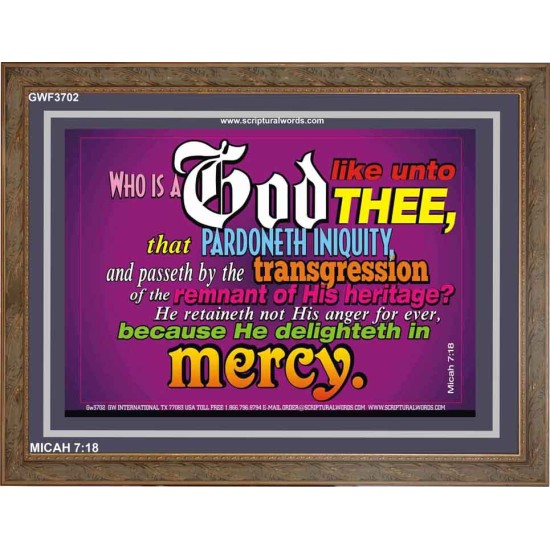 WHO IS LIKE UNTO THEE   Custom Frame Bible Verse   (GWF3702)   