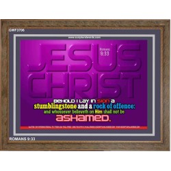 WHOSOEVER BELIEVETH ON HIM SHALL NOT BE ASHAMED   Custom Frame Inspiration Bible Verse   (GWF3706)   "45x33"