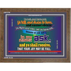 ASK AND YE SHALL RECEIVE   Frame Scripture Dcor   (GWF3786)   
