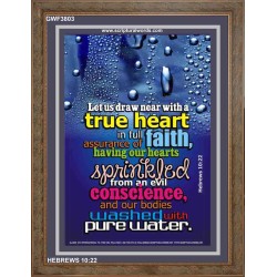 TRUE HEART   Large Frame Scriptural Wall Art   (GWF3803)   "33x45"