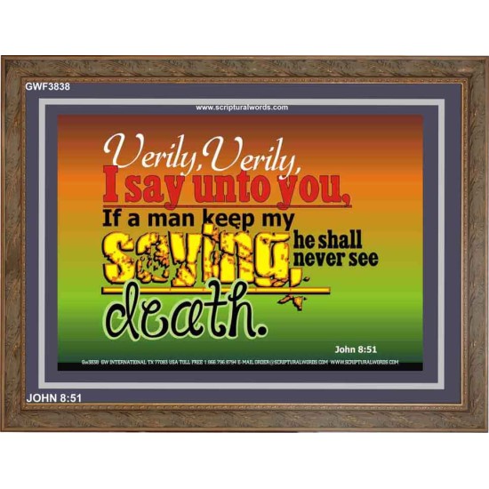 VERILY VERILY   Scripture Art Prints Framed   (GWF3838)   