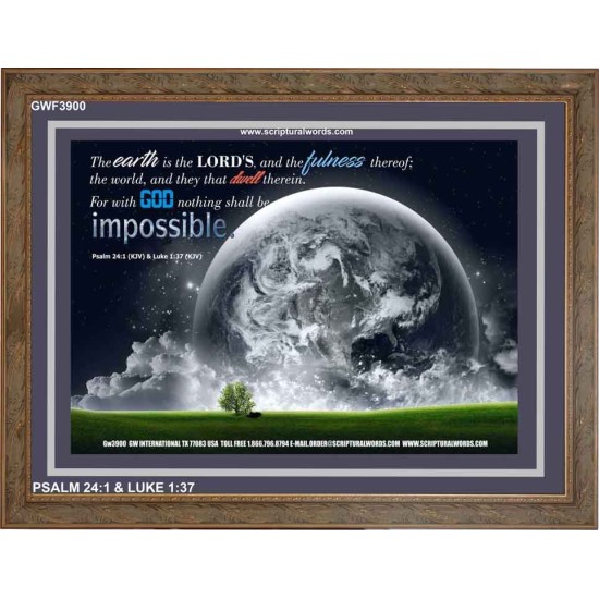 WITH GOD NOTHING SHALL BE IMPOSSIBLE   Contemporary Christian Print   (GWF3900)   