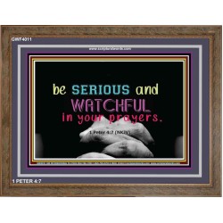 WATCH AND PRAY   Inspirational Wall Art Wooden Frame   (GWF4011)   "45x33"