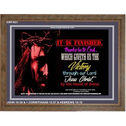 VICTORY BY THE BLOOD OF JESUS   Bible Scriptures on Love Acrylic Glass Frame   (GWF4021)   "45x33"