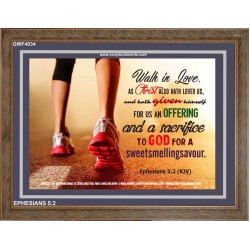 WALK IN LOVE   Christian Paintings Acrylic Glass Frame   (GWF4034)   "45x33"