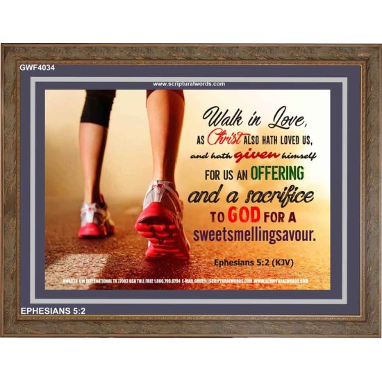 WALK IN LOVE   Christian Paintings Acrylic Glass Frame   (GWF4034)   