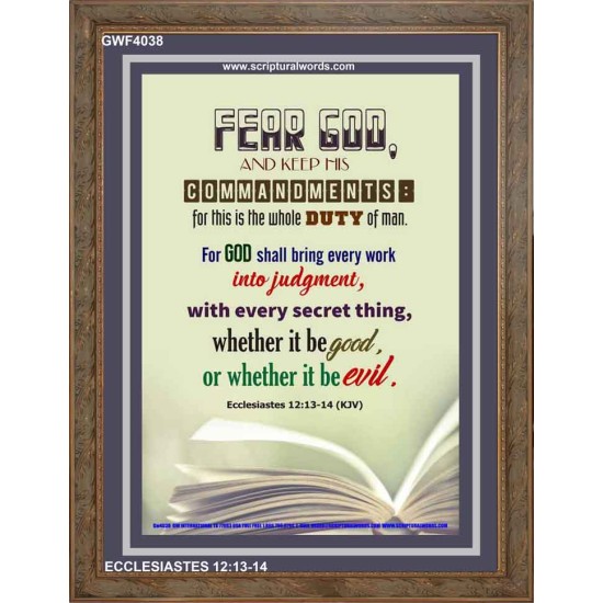 WHOLE DUTY OF MAN   Acrylic Glass Framed Bible Verse   (GWF4038)   