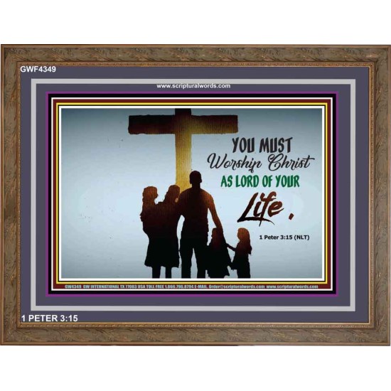 WORSHIP CHRIST   Christian Framed Art   (GWF4349)   