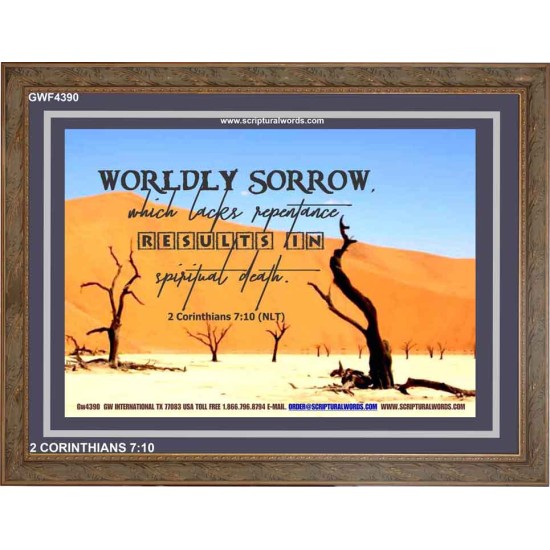 WORDLY SORROW   Custom Frame Scriptural ArtWork   (GWF4390)   