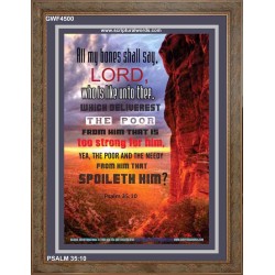 WHO IS LIKE UNTO THEE   Biblical Art Acrylic Glass Frame   (GWF4500)   "33x45"