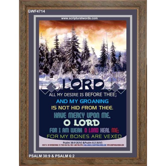 ALL MY DESIRE IS BEFORE THEE   Acrylic Glass framed scripture art   (GWF4714)   