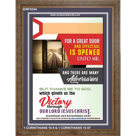 A GREAT DOOR AND EFFECTUAL   Christian Wall Art Poster   (GWF5244)   