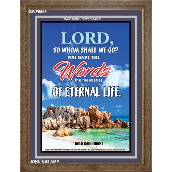 WORDS OF ETERNAL LIFE   Biblical Art Acrylic Glass Frame    (GWF6559)   