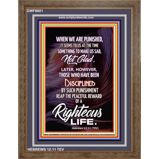 A RIGHTEOUS LIFE   Framed Hallway Wall Decoration   (GWF6601)   