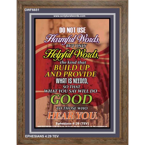 WATCH YOUR WORDS   Bible Scriptures on Love Acrylic Glass Frame   (GWF6651)   