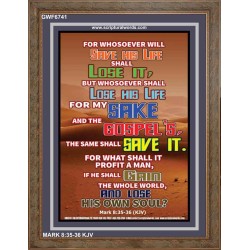 WHAT SHALL IT PROFIT A MAN   Frame Scriptures Dcor   (GWF6741)   "33x45"