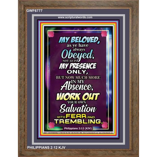 WORK OUT YOUR SALVATION   Christian Quote Frame   (GWF6777)   