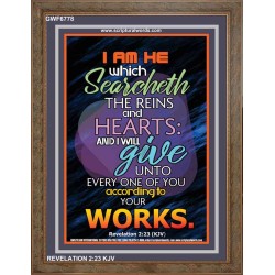 ACCORDING TO YOUR WORKS   Frame Bible Verse   (GWF6778)   "33x45"