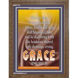 WHO ART THOU O GREAT MOUNTAIN   Bible Verse Frame Online   (GWF716)   "33x45"