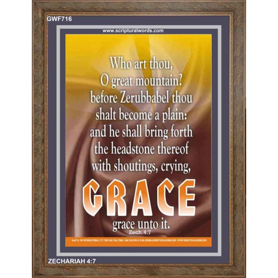 WHO ART THOU O GREAT MOUNTAIN   Bible Verse Frame Online   (GWF716)   
