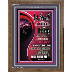 WAIT ON THE LORD   Framed Bible Verse Online   (GWF7436)   "33x45"