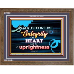 WALK IN INTEGRITY   Unique Bible Verse Frame   (GWF7559)   "45x33"