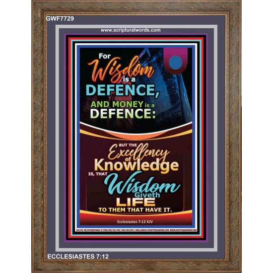 WISDOM A DEFENCE   Bible Verses Framed for Home   (GWF7729)   