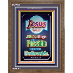 ALL THINGS ARE POSSIBLE   Bible Verses Wall Art Acrylic Glass Frame   (GWF7932)   