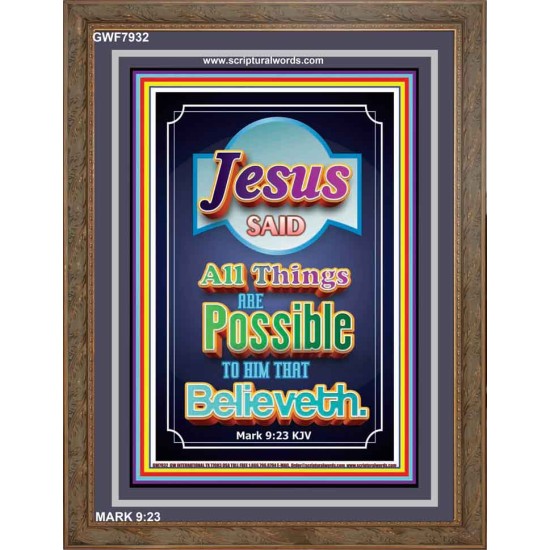 ALL THINGS ARE POSSIBLE   Bible Verses Wall Art Acrylic Glass Frame   (GWF7932)   