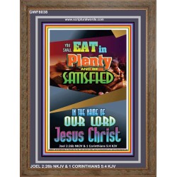YOU SHALL EAT IN PLENTY   Bible Verses Frame for Home   (GWF8038)   "33x45"
