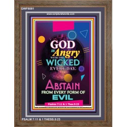 ANGRY WITH THE WICKED   Scripture Wooden Framed Signs   (GWF8081)   